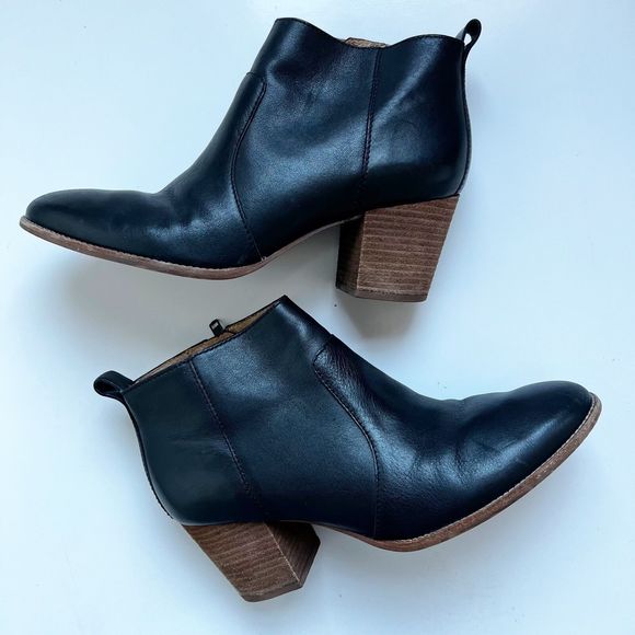MADEWELL Shoes Women's Black Leather BRENNER Ankle Boots Booties Size 10 - Picture 3 of 12